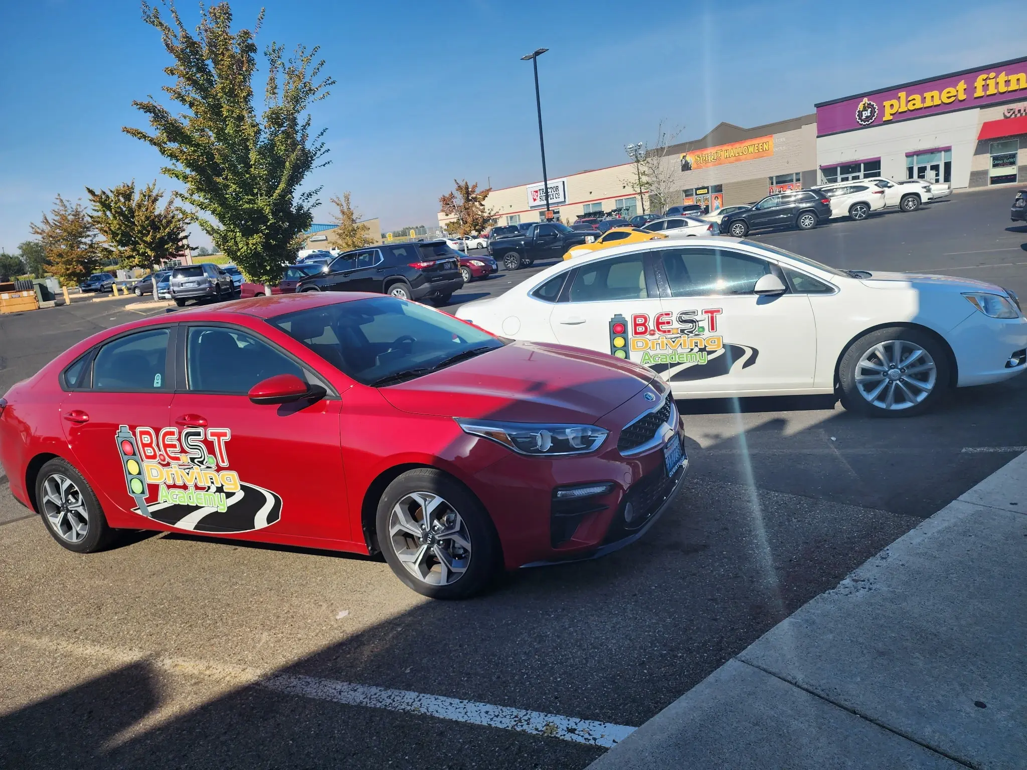 Fleet of student driver training vehicles at Best Driving Academy
